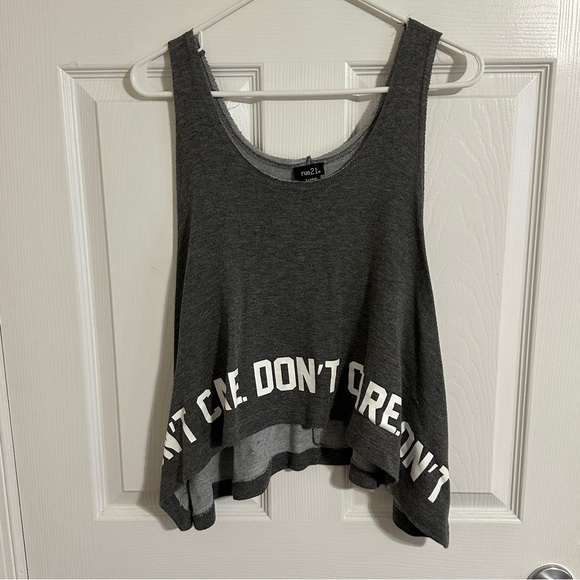 Rue21 Gray Crop Tank Top Relaxed Style - Picture 1 of 4
